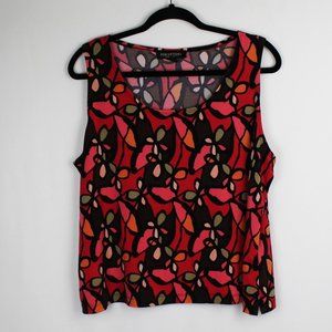 PerceptionsNY 18 Colorful Abstract Floral Tank Top